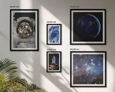 Scoperte spaziali degli astronauti polittico con cornice