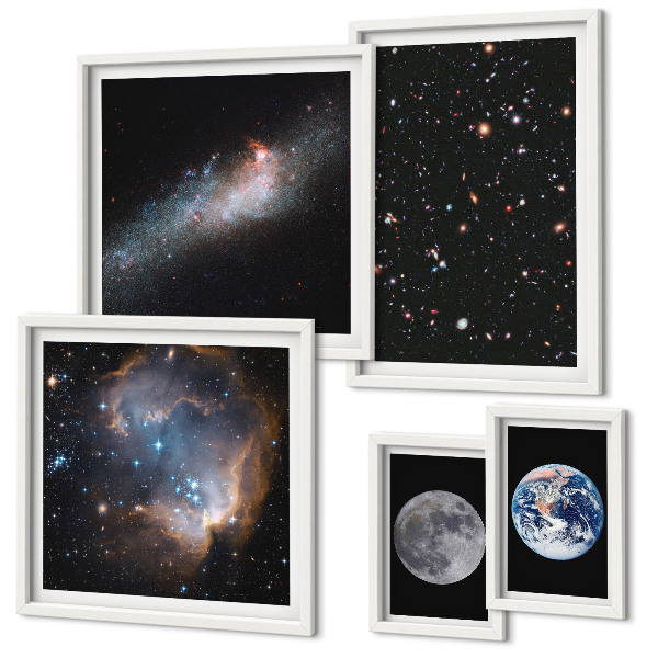 Set di 5 quadri Paesaggi cosmici della galassia