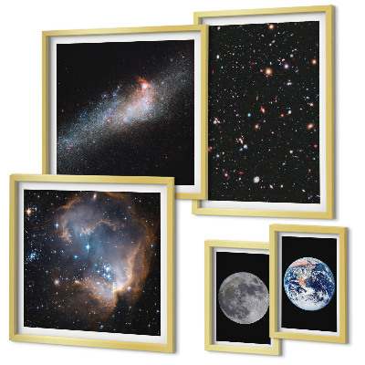 Set di 5 quadri Paesaggi cosmici della galassia