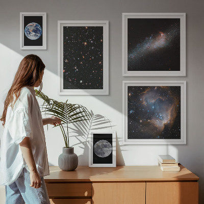 Set di 5 quadri Paesaggi cosmici della galassia