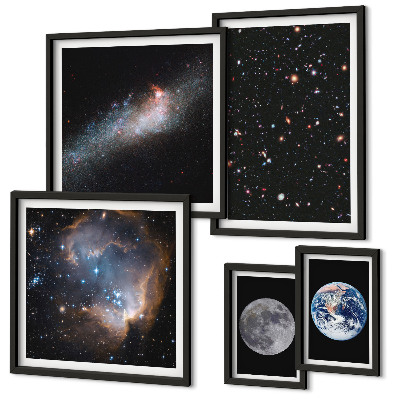 Set di 5 quadri Paesaggi cosmici della galassia