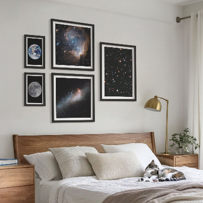 Set di 5 quadri Paesaggi cosmici della galassia