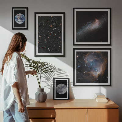 Set di 5 quadri Paesaggi cosmici della galassia