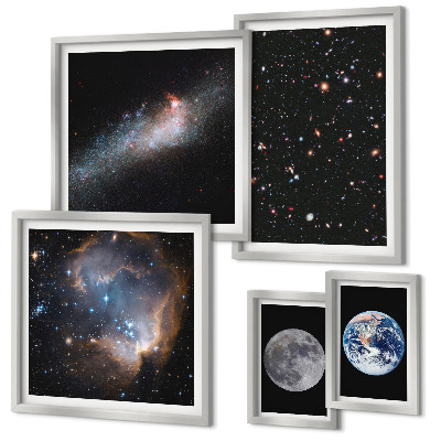 Set di 5 quadri Paesaggi cosmici della galassia