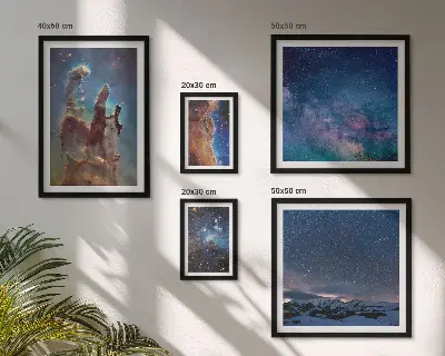 Set di quadri incorniciati con paesaggi cosmici delle galassie