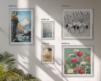 Polittico con cornice Paesaggi naturali con fiori