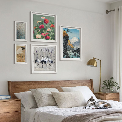 Polittico con cornice Paesaggi naturali con fiori