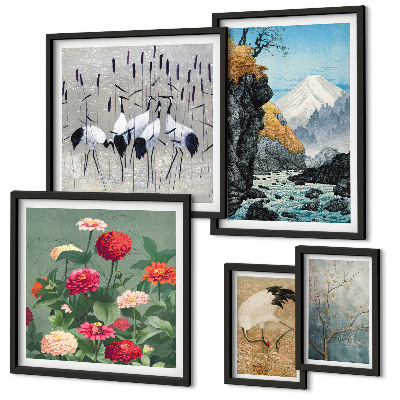 Polittico con cornice Paesaggi naturali con fiori