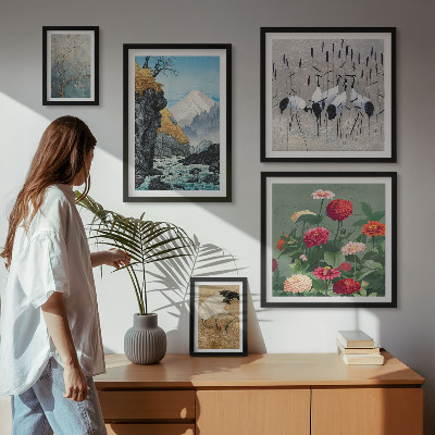 Polittico con cornice Paesaggi naturali con fiori