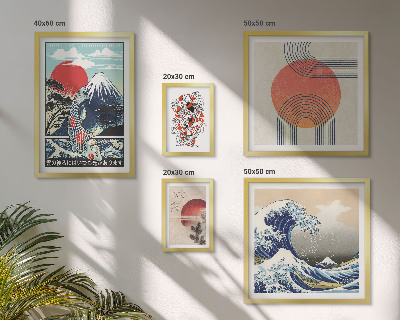 Set di quadri incorniciati Motivi artistici giapponesi: onde
