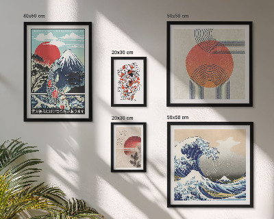 Set di quadri incorniciati Motivi artistici giapponesi: onde