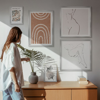 Polittico con cornice Eleganti figure astratte