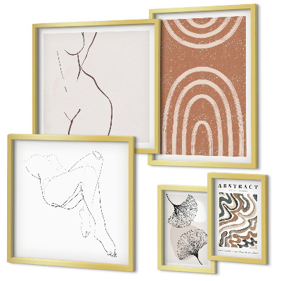 Polittico con cornice Eleganti figure astratte