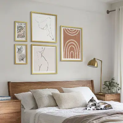 Eleganti figure astratte polittico con cornice