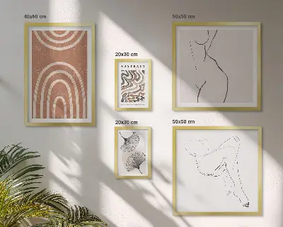 Eleganti figure astratte polittico con cornice