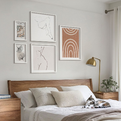 Polittico con cornice Eleganti figure astratte