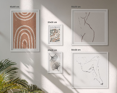 Polittico con cornice Eleganti figure astratte
