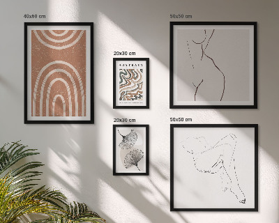 Polittico con cornice Eleganti figure astratte