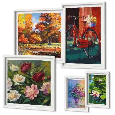 Set di quadri incorniciati Fiori nel paesaggio primaverile
