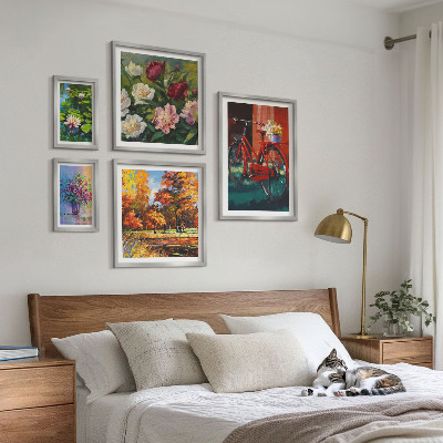 Set di quadri incorniciati Fiori nel paesaggio primaverile