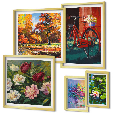 Set di quadri incorniciati Fiori nel paesaggio primaverile