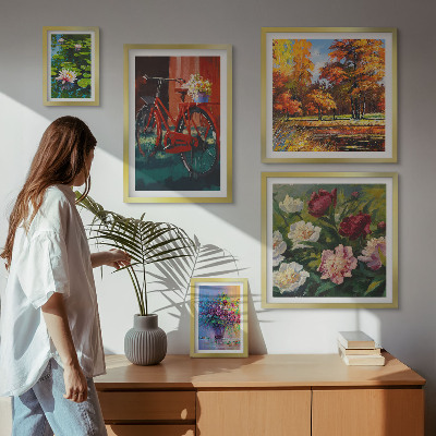 Set di quadri incorniciati Fiori nel paesaggio primaverile