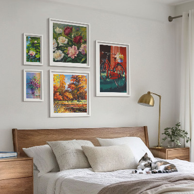 Set di quadri incorniciati Fiori nel paesaggio primaverile