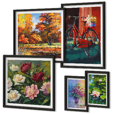 Set di quadri incorniciati Fiori nel paesaggio primaverile