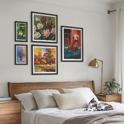 Set di quadri incorniciati Fiori nel paesaggio primaverile