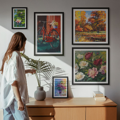 Set di quadri incorniciati Fiori nel paesaggio primaverile