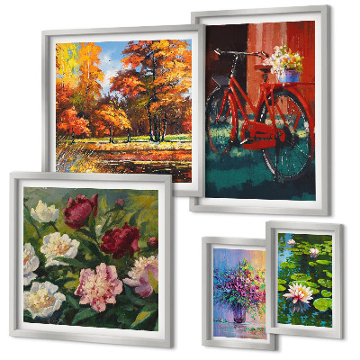 Set di quadri incorniciati Fiori nel paesaggio primaverile