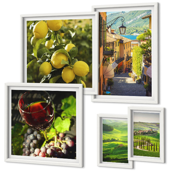 Set di 5 quadri Gli incantevoli paesaggi della Toscana