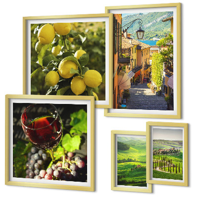 Set di 5 quadri Gli incantevoli paesaggi della Toscana