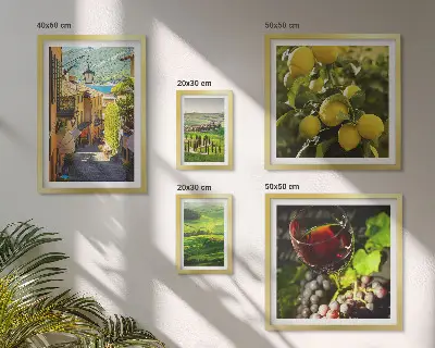 Set di 5 quadri raffiguranti gli incantevoli paesaggi della Toscana