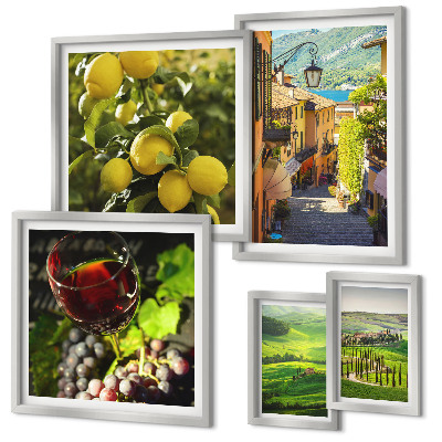 Set di 5 quadri Gli incantevoli paesaggi della Toscana