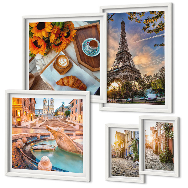 Set di 5 quadri Vista suggestiva del caffè
