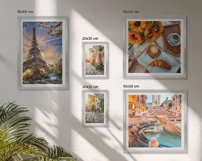 Set di 5 quadri con vista suggestiva del caffè