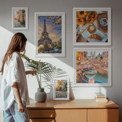 Set di 5 quadri Vista suggestiva del caffè