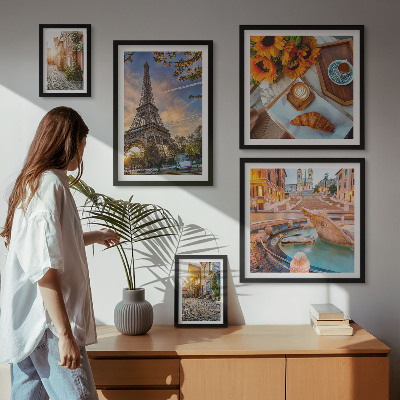 Set di 5 quadri Vista suggestiva del caffè