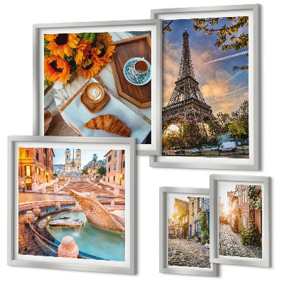 Set di 5 quadri Vista suggestiva del caffè