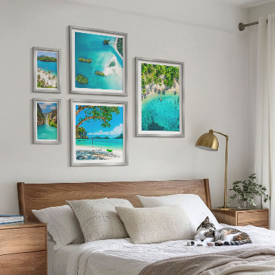 Polittico con cornice Spiagge tropicali, acque paradisiache