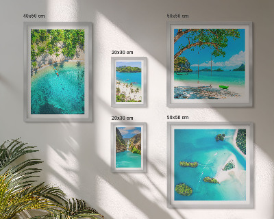 Polittico con cornice Spiagge tropicali, acque paradisiache