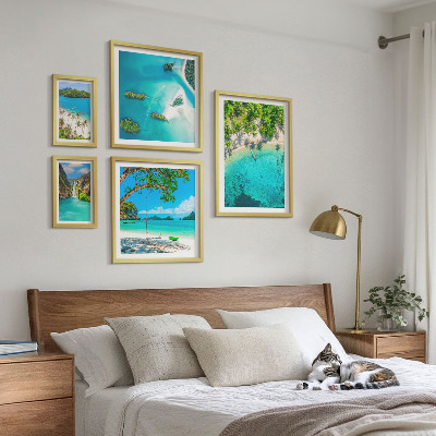 Polittico con cornice Spiagge tropicali, acque paradisiache