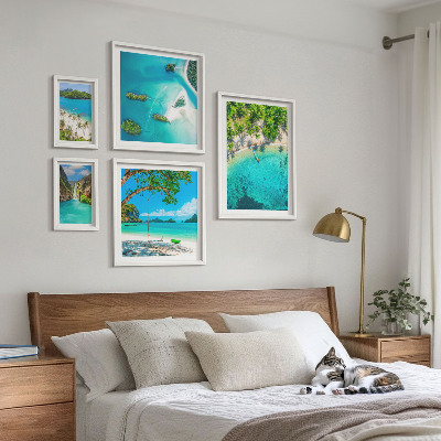 Polittico con cornice Spiagge tropicali, acque paradisiache