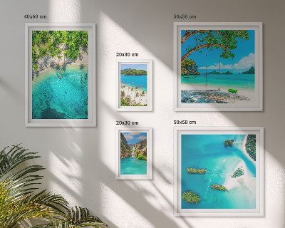 Polittico con cornice Spiagge tropicali, acque paradisiache