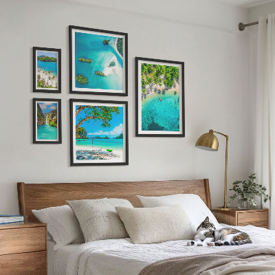 Polittico con cornice Spiagge tropicali, acque paradisiache