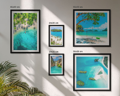 Polittico con cornice Spiagge tropicali, acque paradisiache