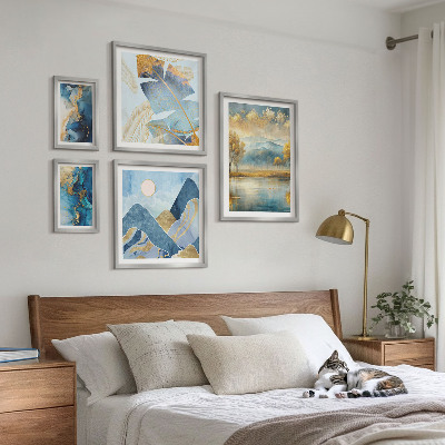Set di 5 quadri Incantevoli paesaggi montani con vegetazione