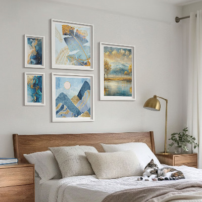 Set di 5 quadri Incantevoli paesaggi montani con vegetazione