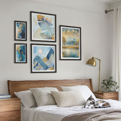 Set di 5 quadri Incantevoli paesaggi montani con vegetazione